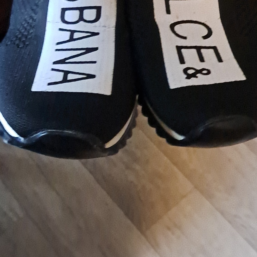 Dolce & Gabbana Sorrento Size 38/7.5 Black/White Knit Fabric Slip On - Picture 7 of 11